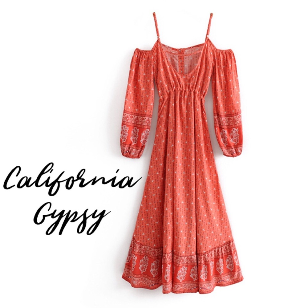 Western Gypsy boho bull steer dress - Picture 6 of 14